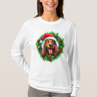 Bloedhond Kerstkrans T-shirt