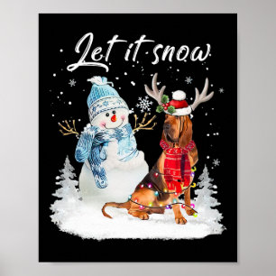 Bloedhond Kerstman Sneeuwman Xmas Pajama Poster