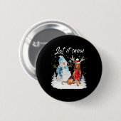 Bloedhond Kerstman Sneeuwman Xmas Pajama Ronde Button 5,7 Cm (Voorkant /achterkant)