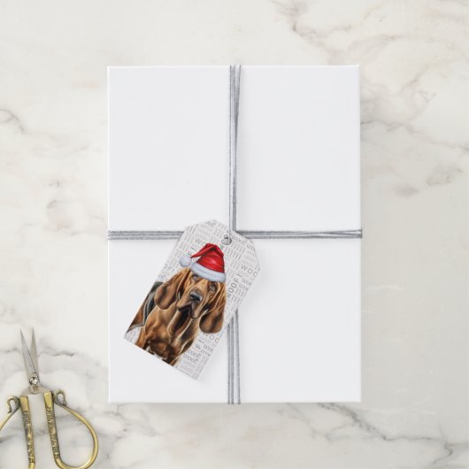 Bloedhond Kerstvakantie Cadeaulabel (Met Touw)