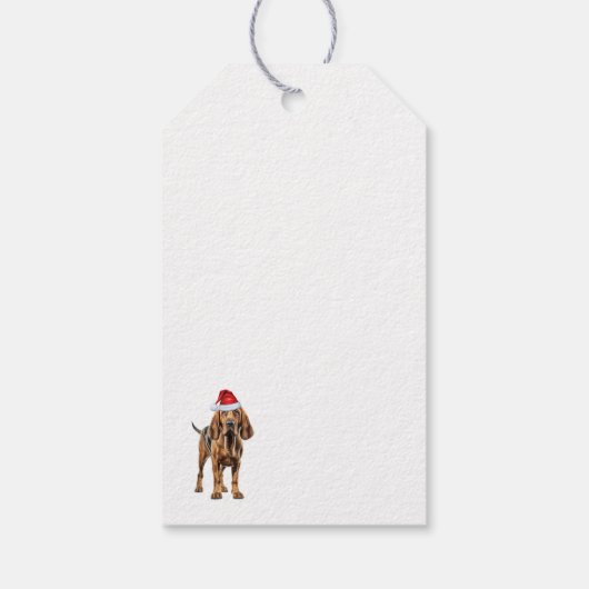 Bloedhond Kerstvakantie Cadeaulabel (Achterkant)