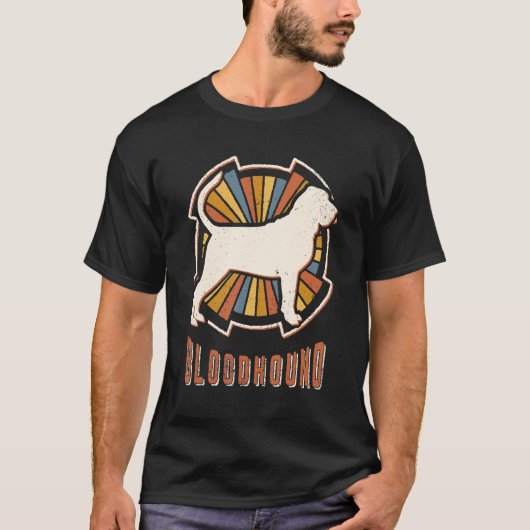 Bloedhond  Klassieke Retro Dog Love T-shirt (Voorkant)