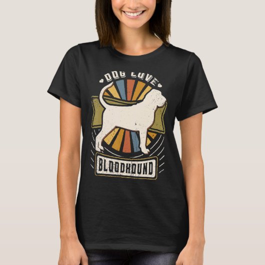 Bloedhond Klassieke Retro Dog T-shirt (Voorkant)