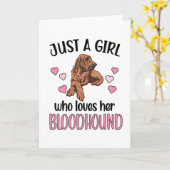 Bloedhond Meisje Hondenliefhebber Hondeneigenaar B Kaart (Gele Bloem)