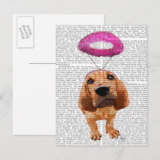 Bloedhond met Angelic Pink Halo Briefkaart (Voorkant / Achterkant)