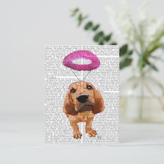 Bloedhond met Angelic Pink Halo Briefkaart (Staand voorkant)
