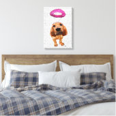 Bloedhond met Angelic Pink Halo Canvas Afdruk (Insitu (Slaapkamer))