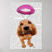 Bloedhond met Angelic Pink Halo Poster (Voorkant)