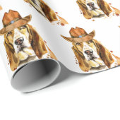 Bloedhond met Cowboy Pet Cadeaupapier (Rol Hoek)