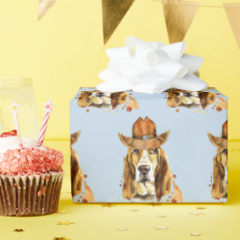 Bloedhond met Sheriff Cowboy Pet Cadeaupapier