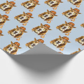 Bloedhond met Sheriff Cowboy Pet Cadeaupapier (Hoek)