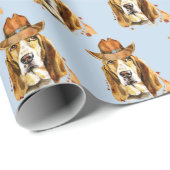 Bloedhond met Sheriff Cowboy Pet Cadeaupapier (Rol Hoek)
