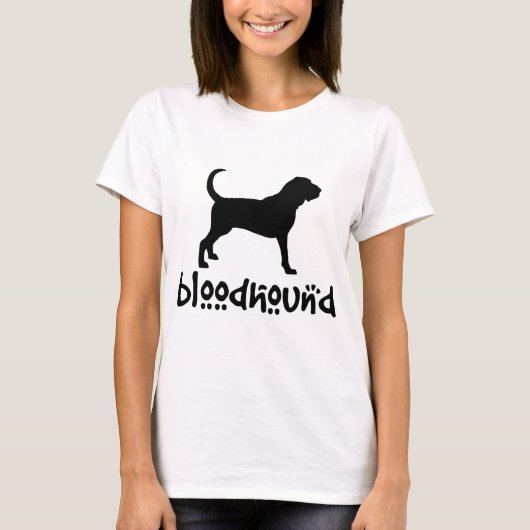 Bloedhond met woltekst t-shirt (Voorkant)