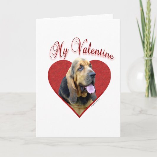 Bloedhond Mijn Valentijn Feestdagen Kaart (Voorkant)