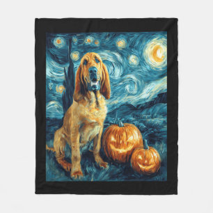 Bloedhond Mopshond Halloween Jack O Lantern Pompoe Fleece Deken