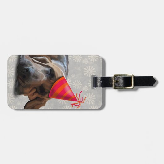 Bloedhond na de partij bagagelabel (Voorkant horizontaal)