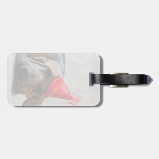 Bloedhond na de partij bagagelabel (Achterkant horizontaal)