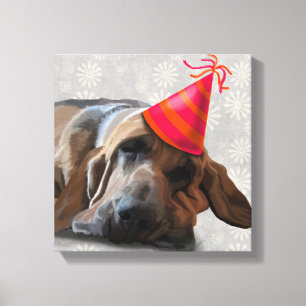 Bloedhond na de partij canvas afdruk
