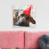 Bloedhond na de partij canvas afdruk (Insitu (Woonkamer))
