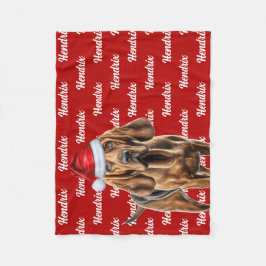 Bloedhond naam kerstvakantie fleece deken
