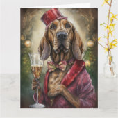 Bloedhond Nieuwjaar Kaart (Gele Bloem)