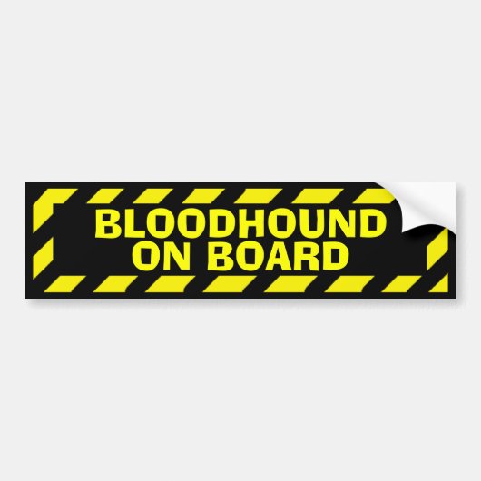 Bloedhond op de gele waarschuwingssticker bumpersticker (Voorkant)