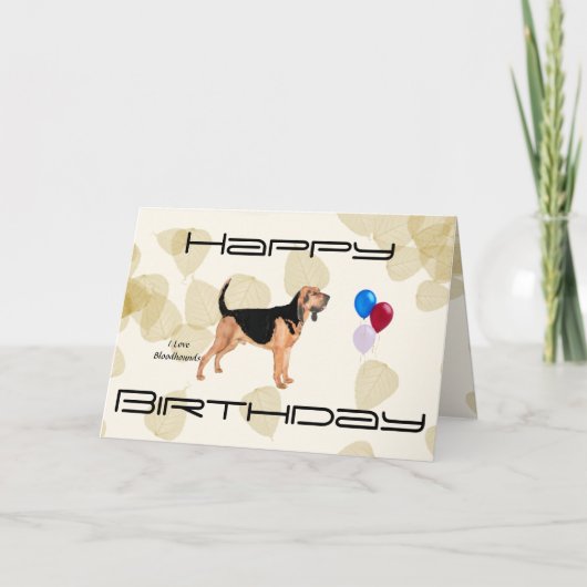 Bloedhond op Tan Bladeren Kaart (Voorkant)