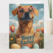 Bloedhond Paaseieren Kaart (Voorkant)