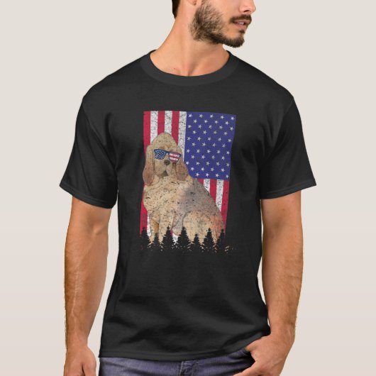 Bloedhond Patriotic Dog USA Pride American Flag T-shirt (Voorkant)