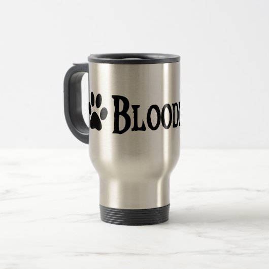 Bloedhond (piratenstijl met handdruk) reisbeker (Voorkant links)