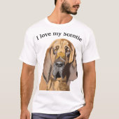 Bloedhond Portret met bewerkbare tekst T-shirt (Voorkant)