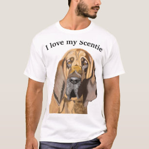 Bloedhond Portret met bewerkbare tekst T-shirt