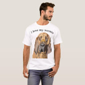 Bloedhond Portret met bewerkbare tekst T-shirt (Voorkant volledig)