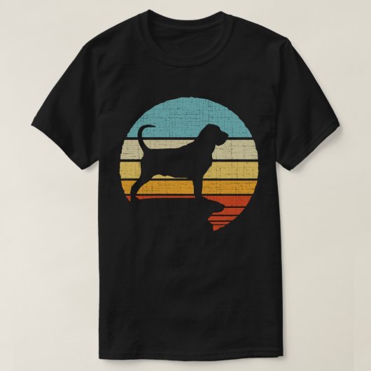 bloedhond retro  hondenpuppy baasje lover t-shirt (Design voorkant)