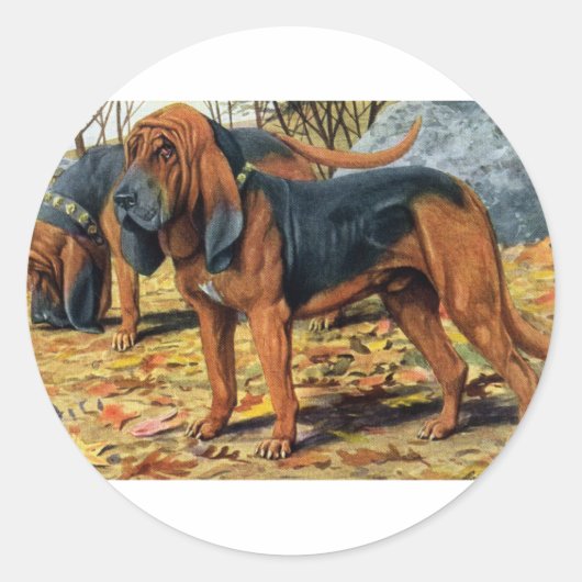 bloedhond ronde sticker (Voorkant)