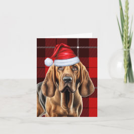 Bloedhond rood Seizoensgebonden Plaid Kerstmis Feestdagen Kaart