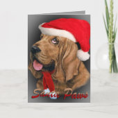 Bloedhond Santa Paws kaarten (Voorkant)