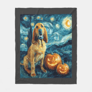Bloedhond Schattige Hond Halloween Jack O Lantern Fleece Deken
