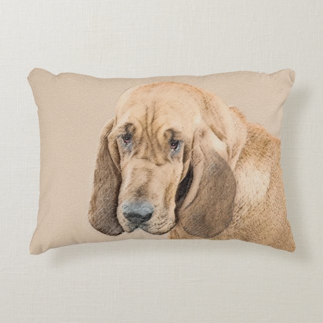 Bloedhond schilderen - Kute Original Dog Art Accent Kussen (Voorkant)