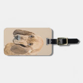 Bloedhond schilderen - Kute Original Dog Art Bagagelabel (Voorkant horizontaal)