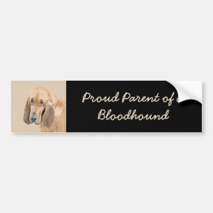 Bloedhond schilderen - Kute Original Dog Art Bumpersticker