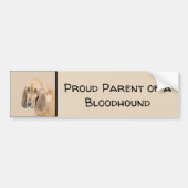 Bloedhond schilderen - Kute Original Dog Art Bumpersticker (Voorkant)