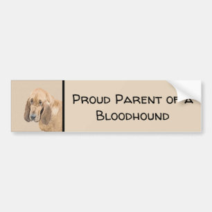 Bloedhond schilderen - Kute Original Dog Art Bumpersticker