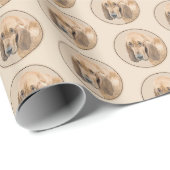 Bloedhond schilderen - Kute Original Dog Art Cadeaupapier (Rol Hoek)