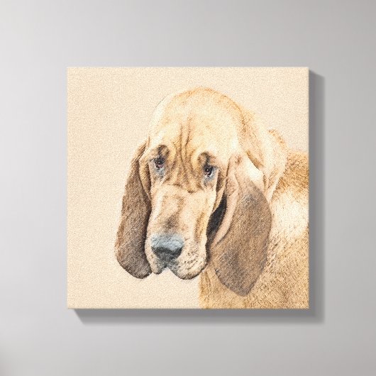Bloedhond schilderen - Kute Original Dog Art Canvas Afdruk (Voorkant)