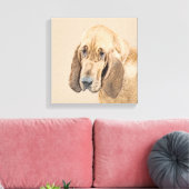 Bloedhond schilderen - Kute Original Dog Art Canvas Afdruk (Insitu (Woonkamer))
