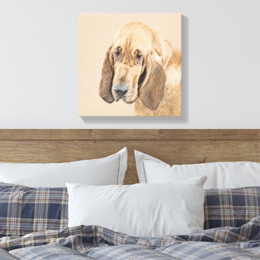 Bloedhond schilderen - Kute Original Dog Art Canvas Afdruk (Insitu (Slaapkamer))