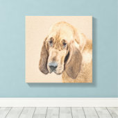 Bloedhond schilderen - Kute Original Dog Art Canvas Afdruk (Insitu (Houten vloer))