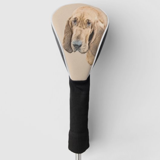 Bloedhond schilderen - Kute Original Dog Art Golfheadcover (Voorkant)