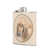 Bloedhond schilderen - Kute Original Dog Art Heupfles (Links)